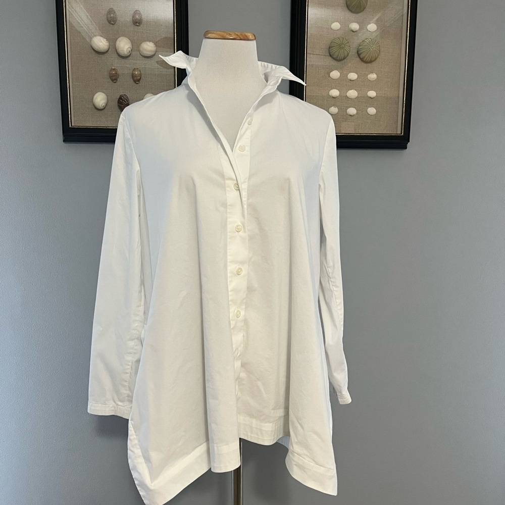 J Jill white button blouse